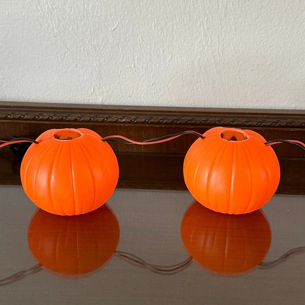 Vtg Peerless Halloween Blow Mold Pumpkin String Light Covers Jack-O-Lantern READ
